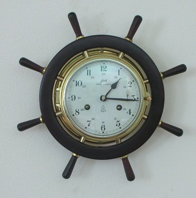 Schatz Royal Mariner clock with ship's helm