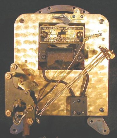 1929 Revere Telechron electric clock mechanism view of back