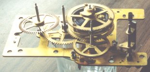 Self-Winding clock center view of gears