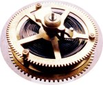 Self-Winding clock center wheel and mainspring