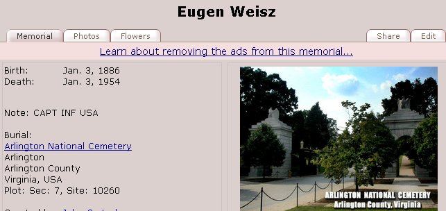 Eugen Weisz grave