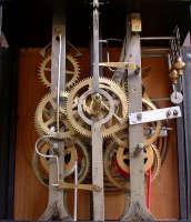 front view of Morbier Clock mechanism