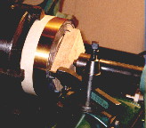 Atmos bellows mounted in a large lathe