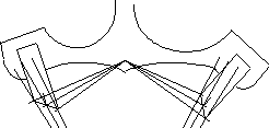 drawing of the pallets of a Swiss Lever watch escapement