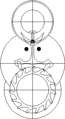 drawing of Swiss Lever watch escapement including the roller table