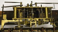 view from above of very large Elliott tubular bell clock mechanism