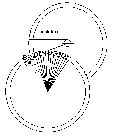 clock strike rack drawing the hook lever over the rack teeth