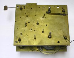 removing gears and levers from the front plate of an English clock