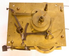 English grandfather clock mechanism from 1830s