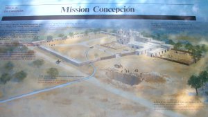 view of the Conception of Acu�a Mission in San Antonio Texas