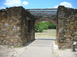 entrance gate to the Espada Mission in San Antonio, Texas