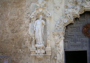 Mission of San Jose in San Antonio Texas stone statue