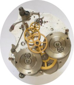 Russian Mig clock gears visible