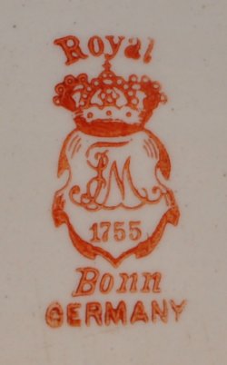 1910 Ansonia porcelain clock case made by Royal Bonn of Germany