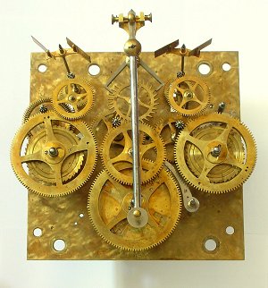 Winterhalder & Hofmeier Clock mechanism view of gears