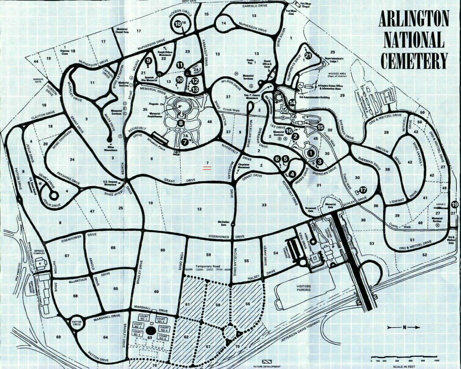 Arlington National Cemetary map